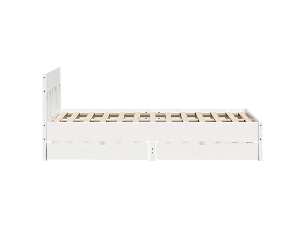 Bedframe zonder matras massief grenenhout wit 160x200 cm