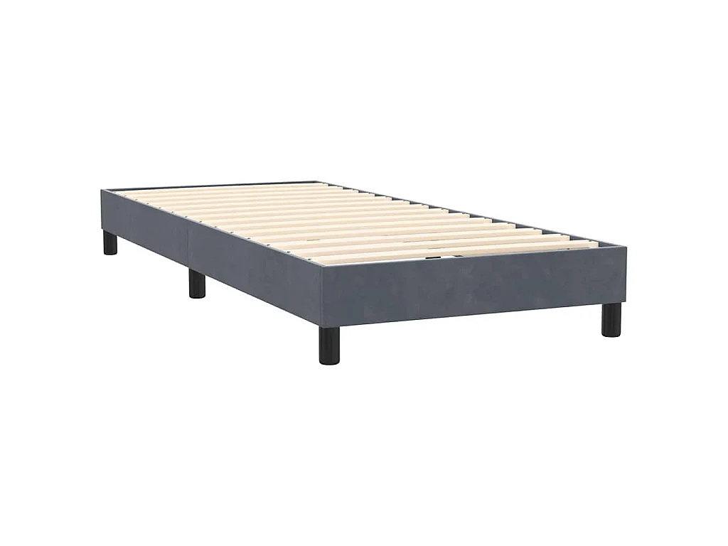 Boxspring met matras en LED fluweel donkergrijs 90x220 cm