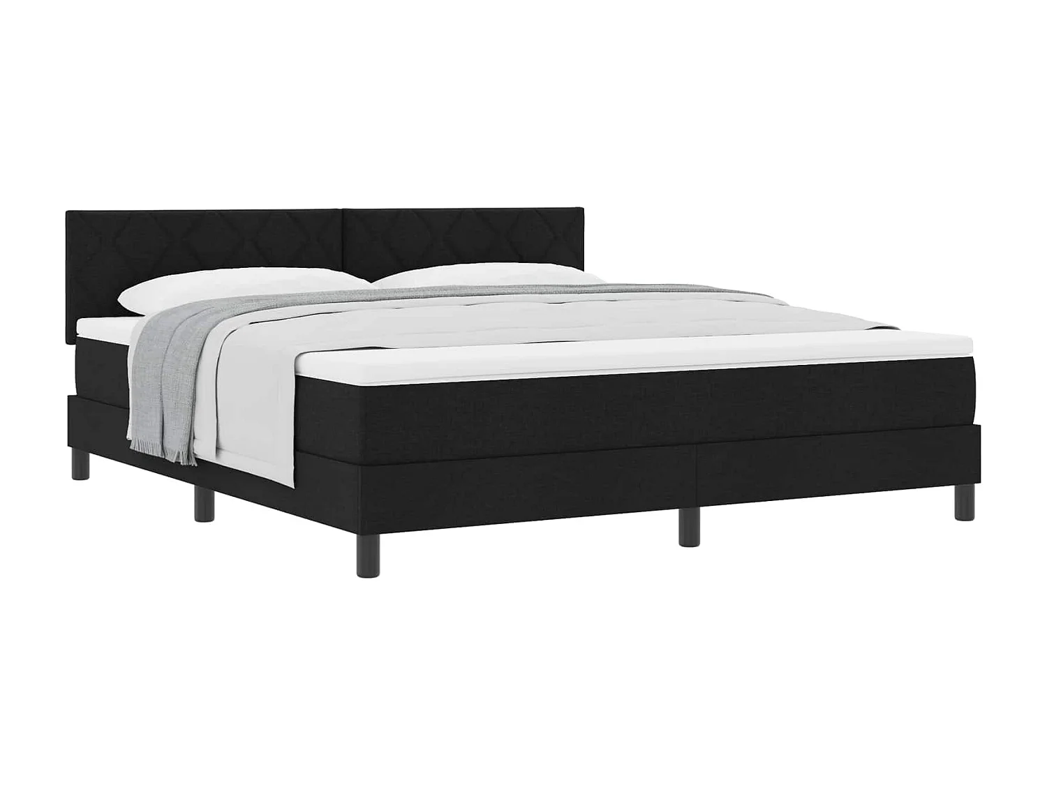 Boxspringbett mit Matratze Schwarz 180 x 200 cm Stoff
