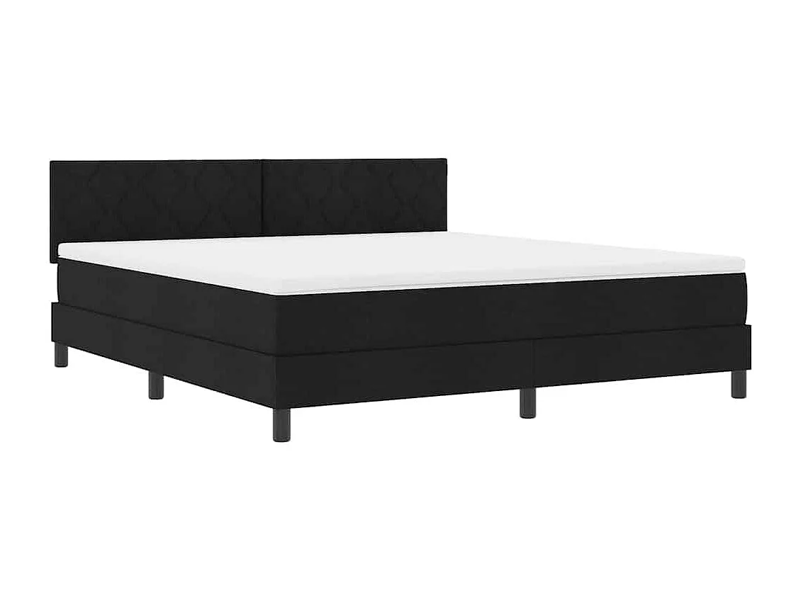 Boxspringbett mit Matratze Schwarz 180 x 200 cm Stoff
