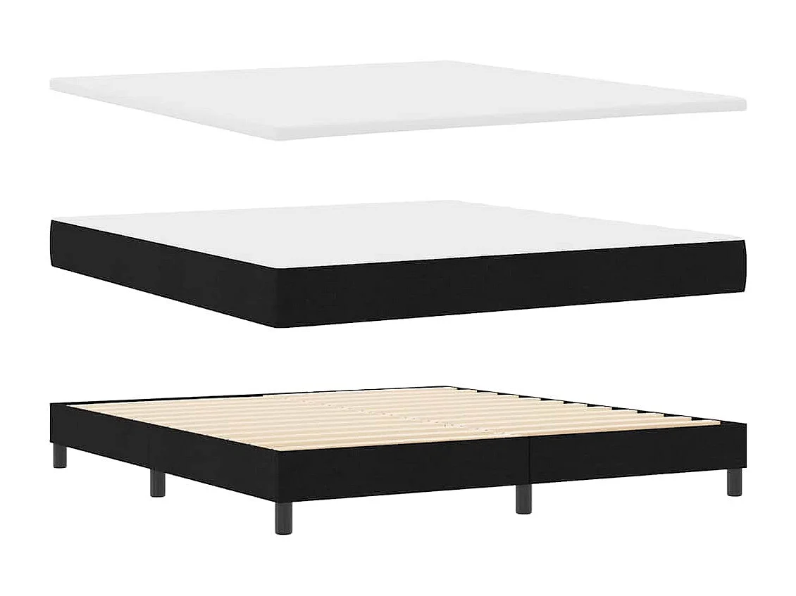 Boxspringbett mit Matratze Schwarz 180 x 200 cm Stoff