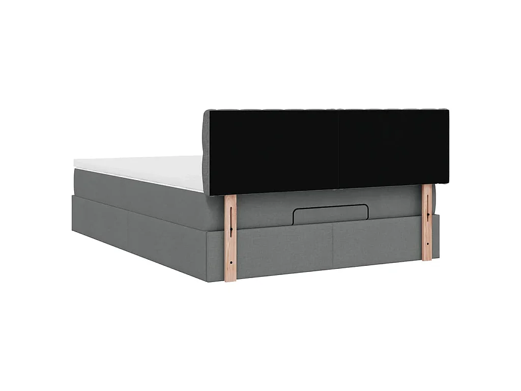 Ottoman-Bett mit Matratze Dunkelgrau 140x190 cm Stoff