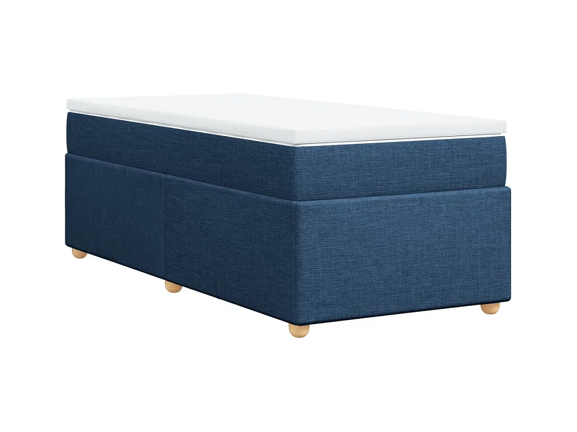 Boxspring met matras stof blauw 90x190 cm