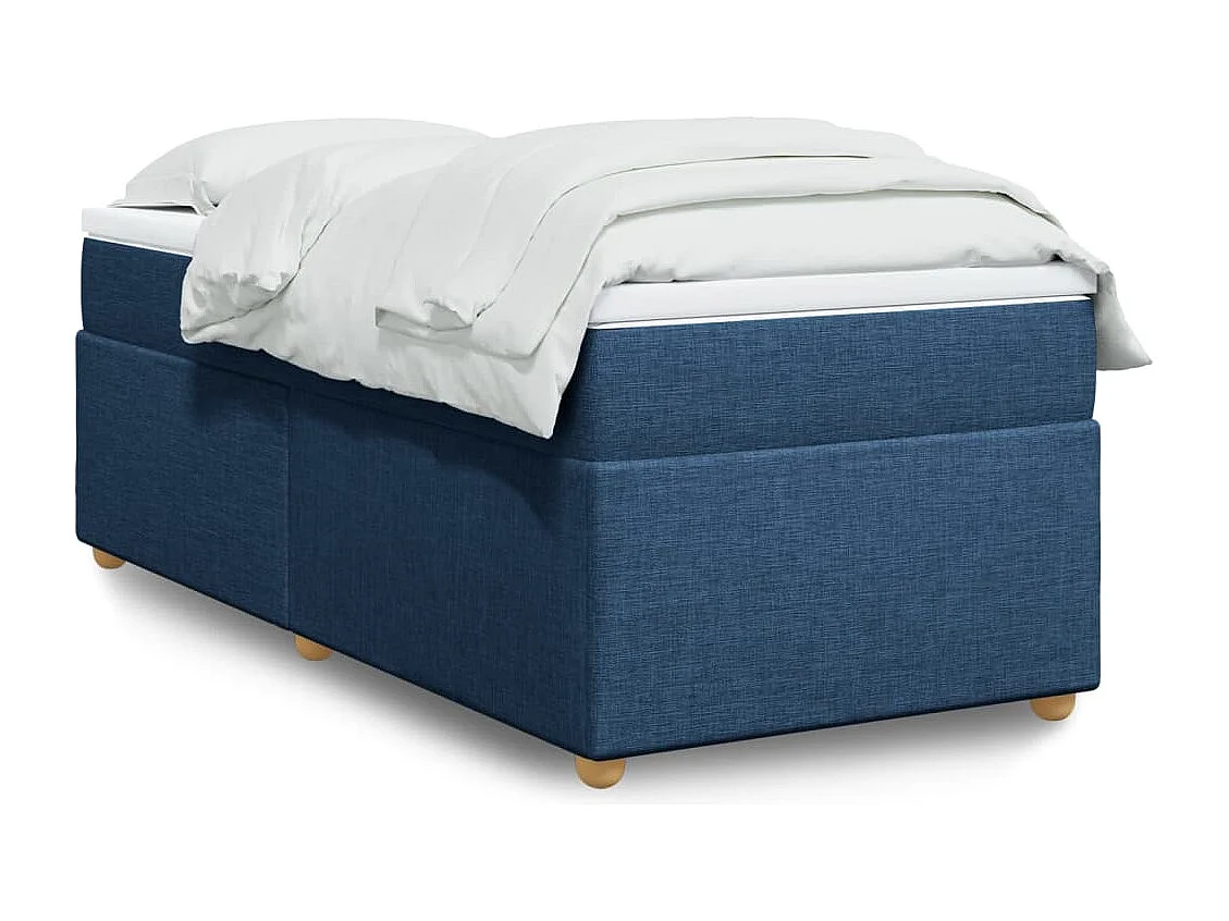 Boxspringbett mit Matratze Blau 90x190 cm Stoff
