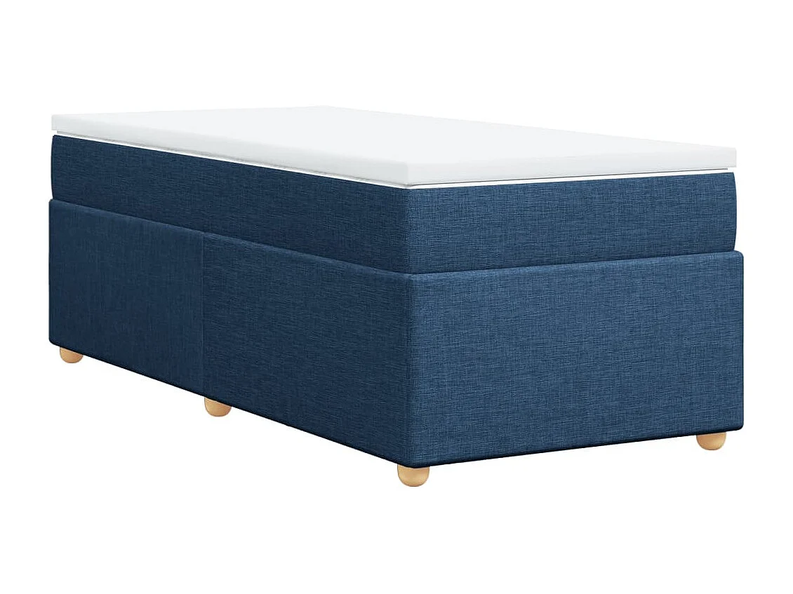 Boxspringbett mit Matratze Blau 90x190 cm Stoff