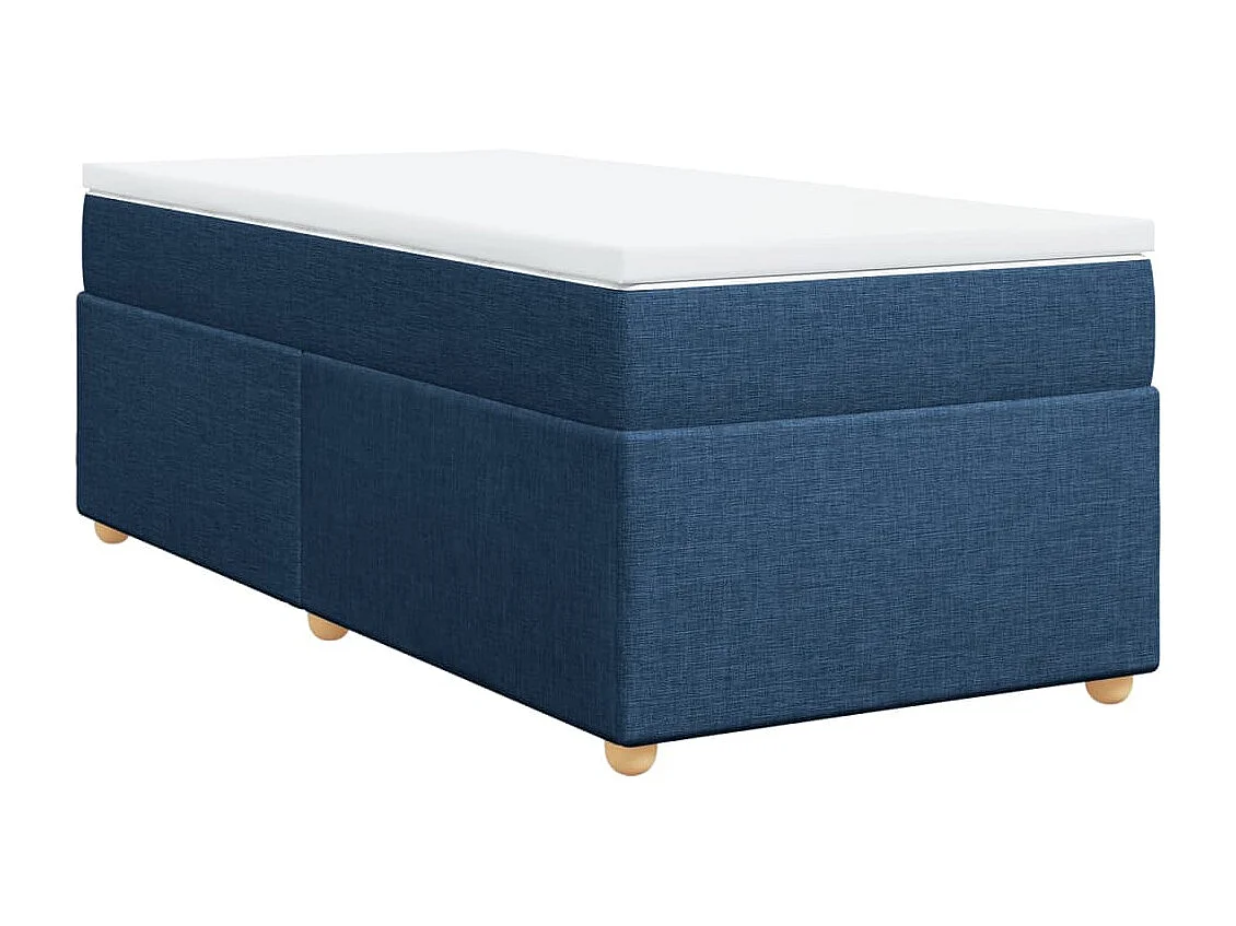 Boxspringbett mit Matratze Blau 90x190 cm Stoff