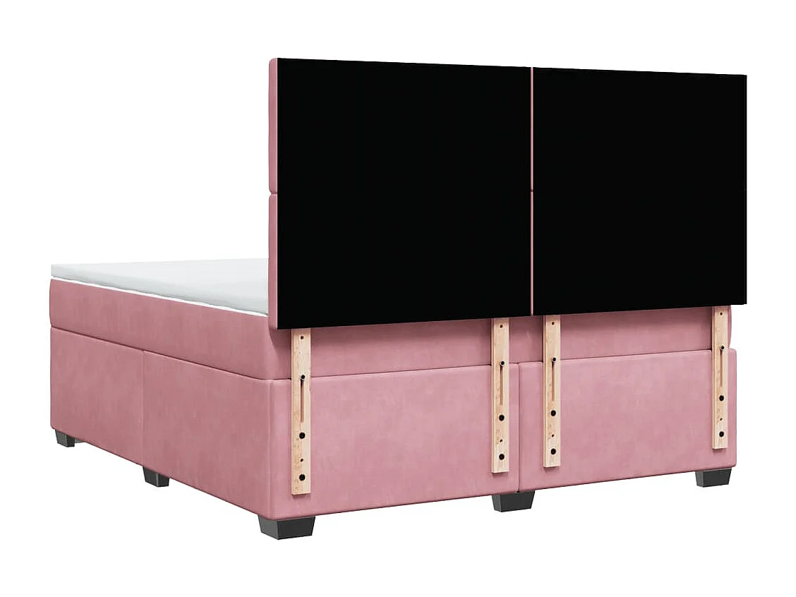 Boxspringbett mit Matratze Rosa 180x200 cm Samt