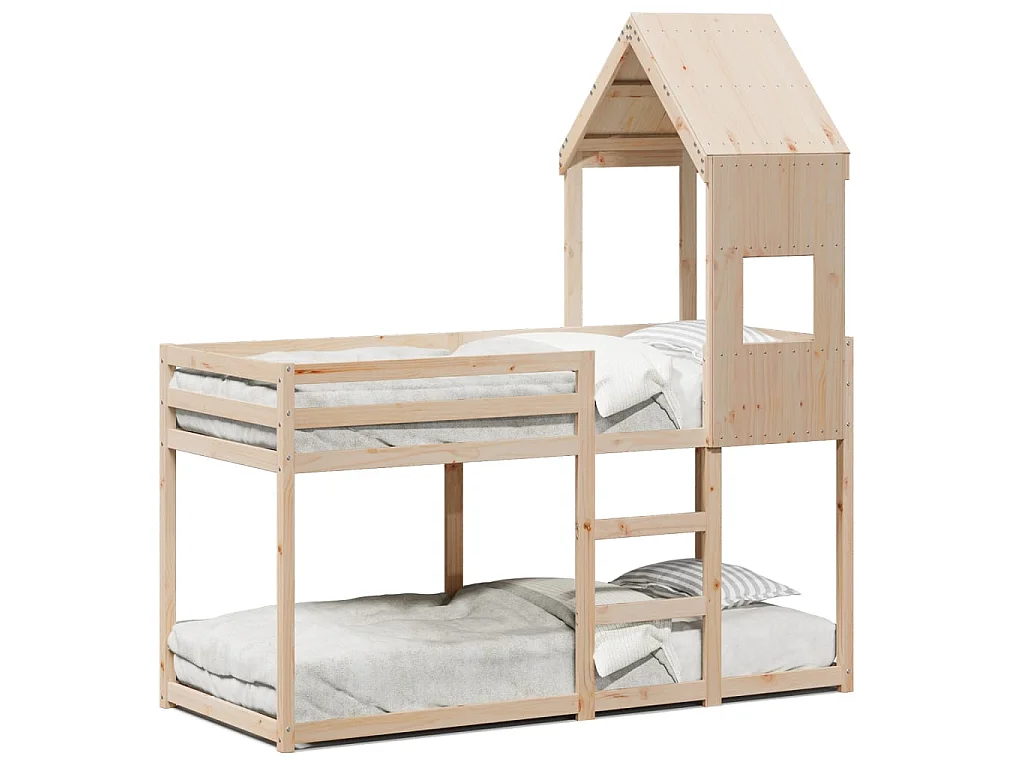 Lit superposé sans matelas 90x190 cm bois de pin massif
