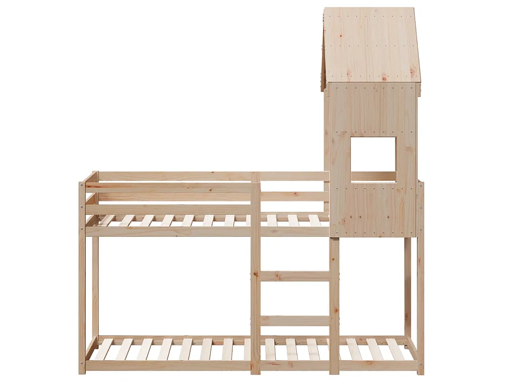 Stapelbedframe zonder matras massief grenenhout 90x190 cm
