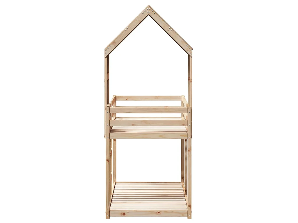 Stapelbedframe zonder matras massief grenenhout 90x190 cm