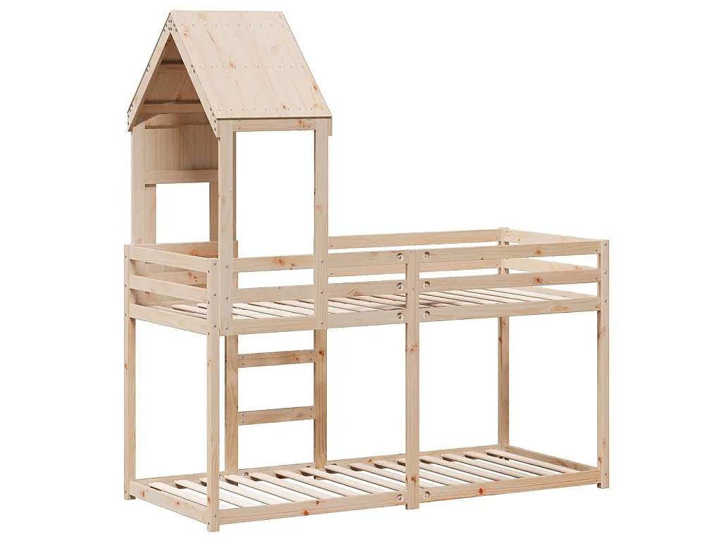 Stapelbedframe zonder matras massief grenenhout 90x190 cm