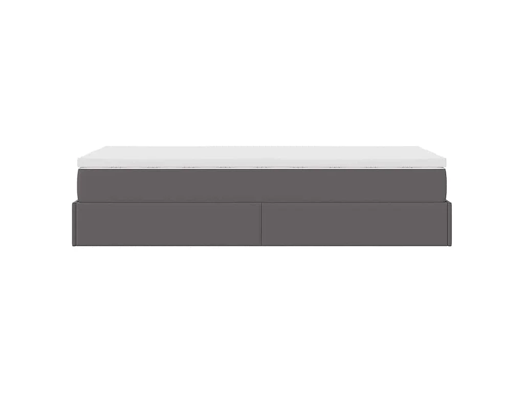 Ottoman bed met matras 100x200cm kunstleer grijs