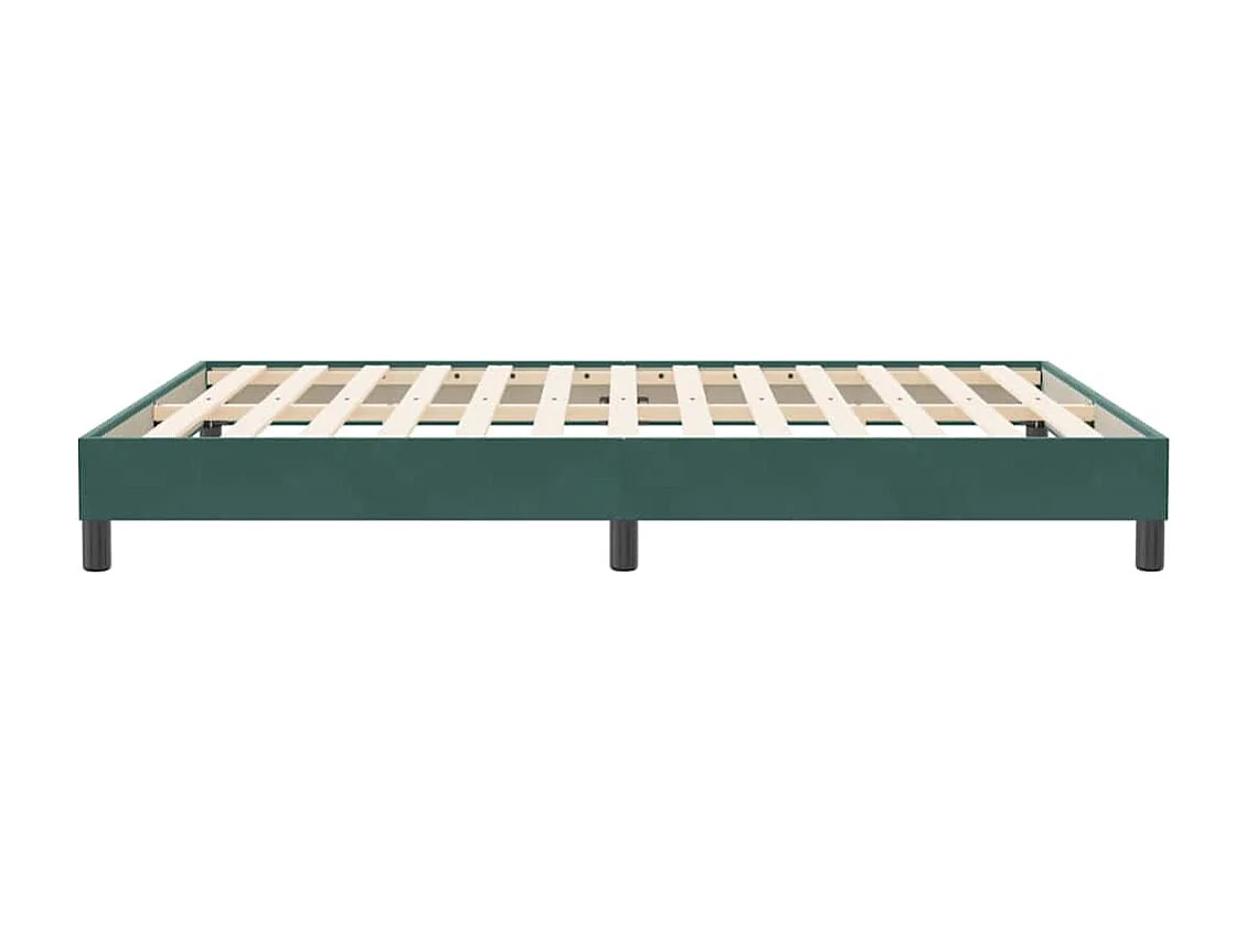 Cama box spring sin colchón terciopelo verde oscuro 160x210 cm