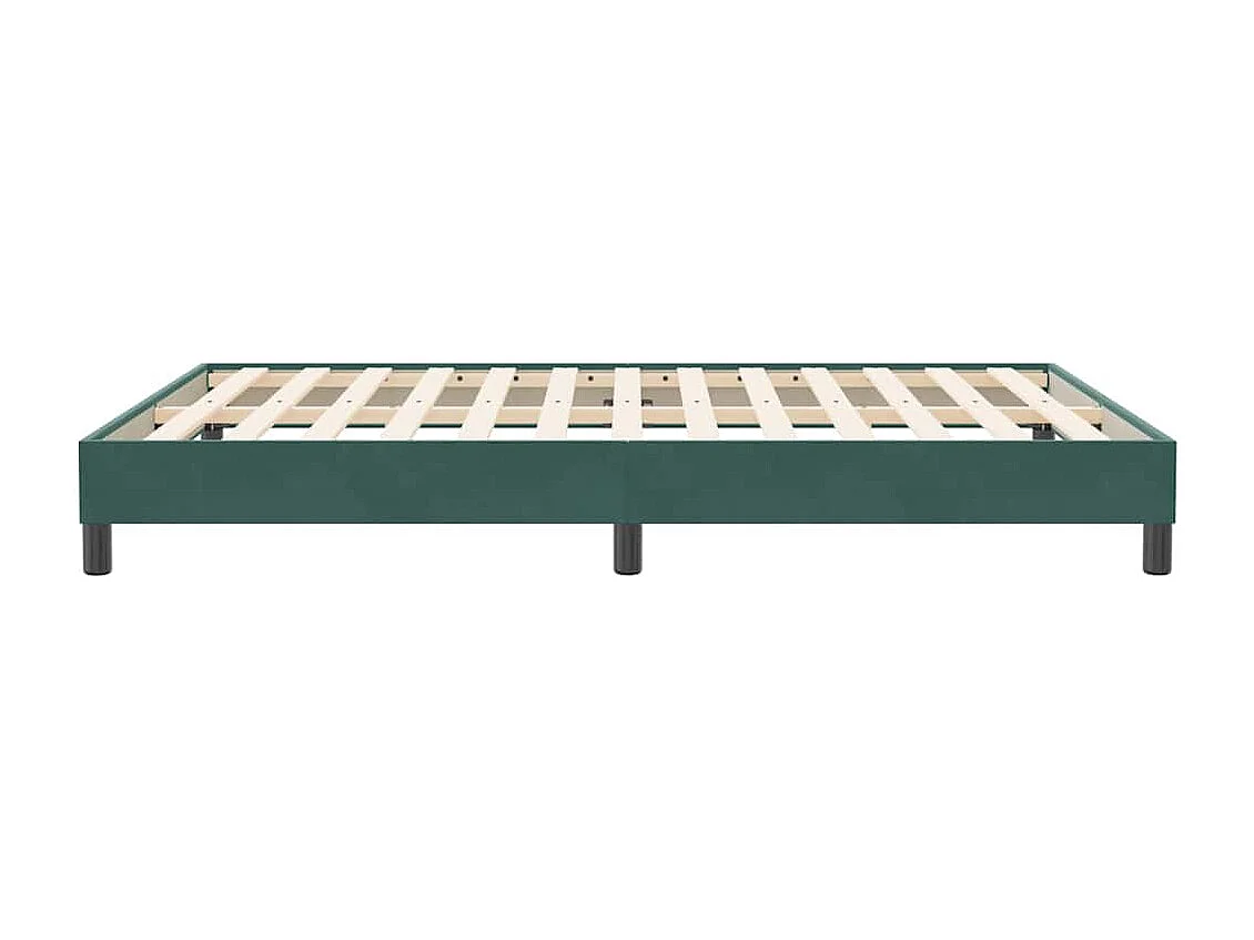 Cama box spring sin colchón terciopelo verde oscuro 160x210 cm