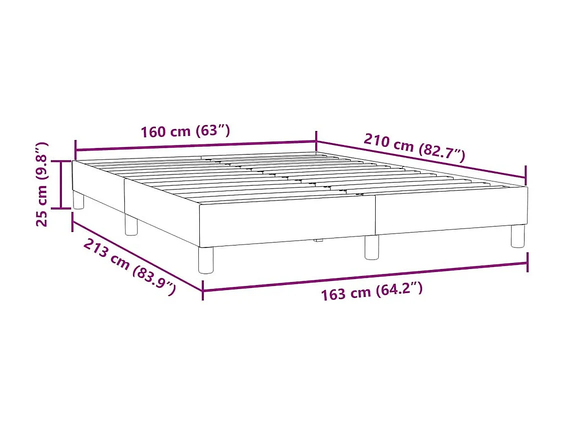 Cama box spring sin colchón terciopelo verde oscuro 160x210 cm