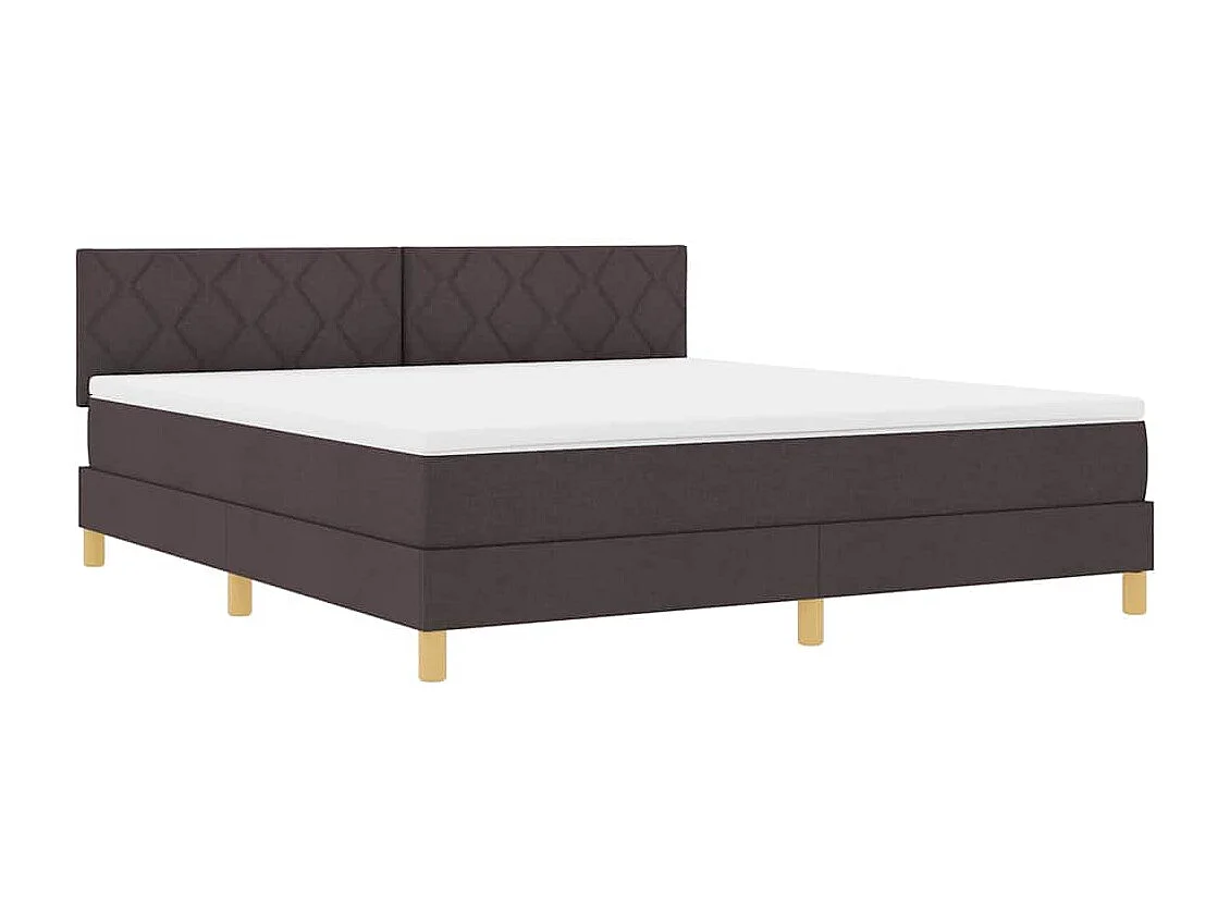 Cama box spring con colchón Marrón Oscuro 180 x 200 cm tela