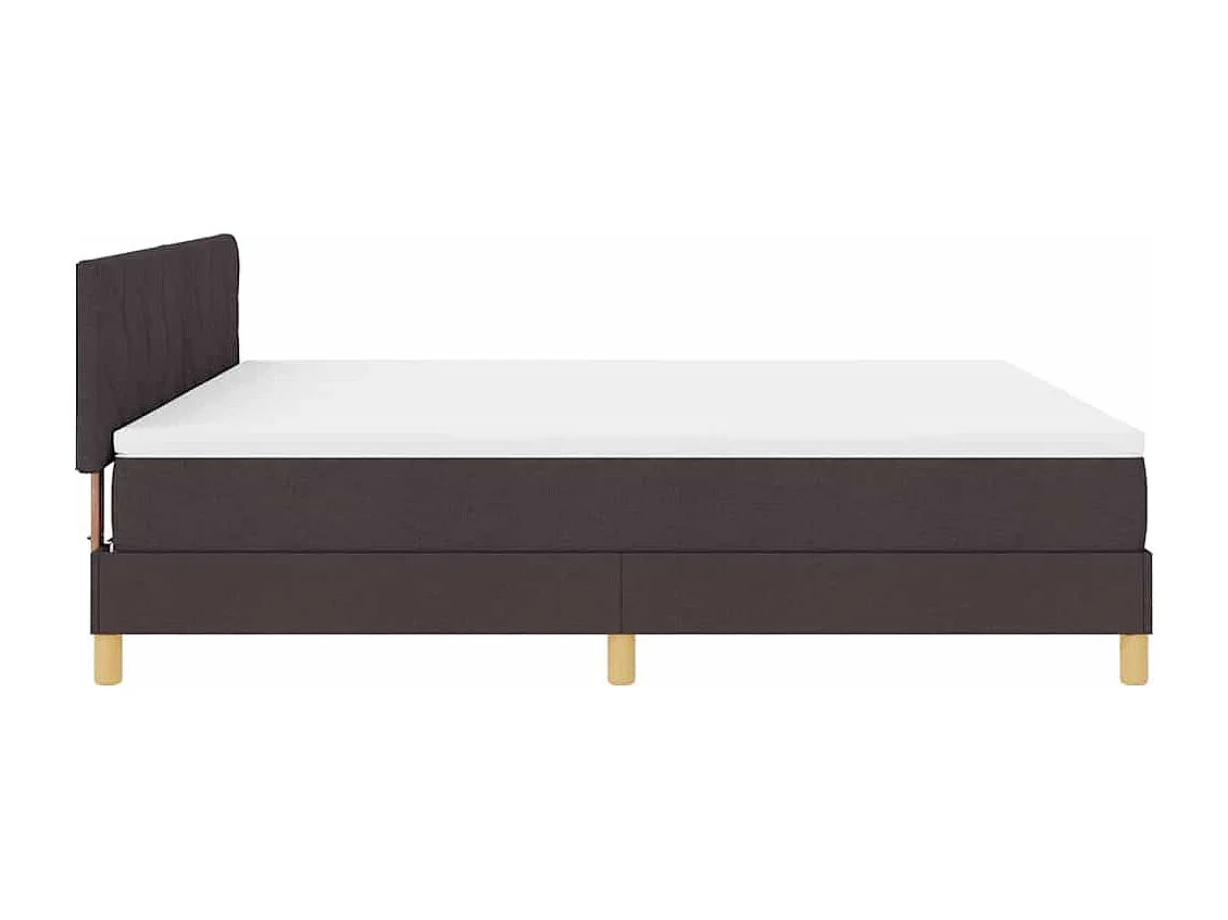 Cama box spring con colchón Marrón Oscuro 180 x 200 cm tela