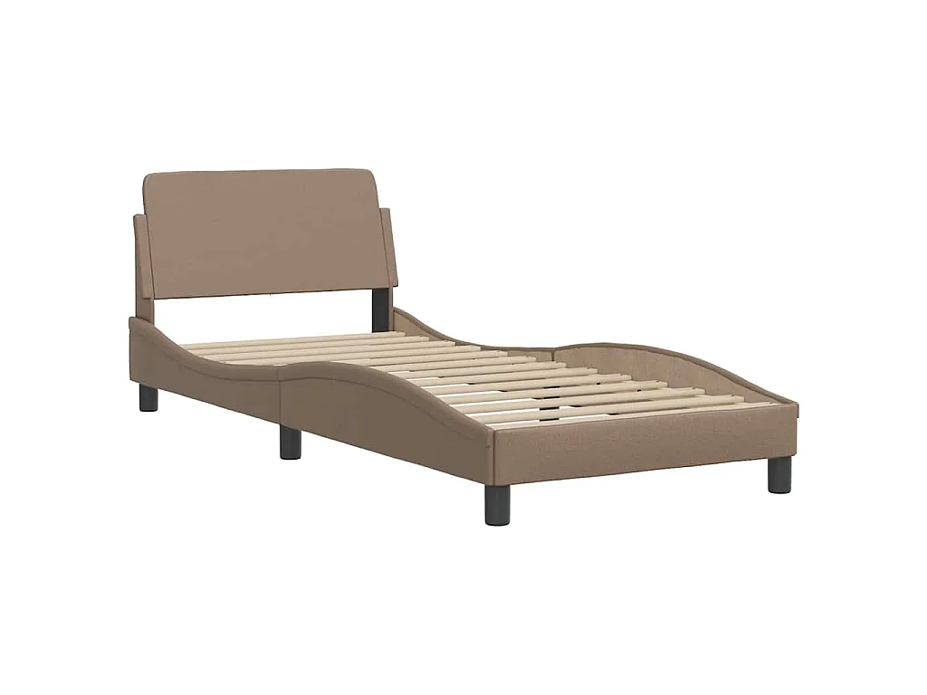 Letto con Materasso Hvar Cappuccino 90x200 cm in Similpelle