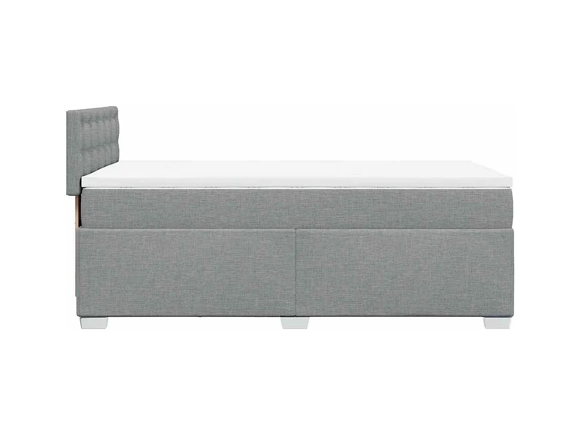 Sommier à lattes de lit avec matelas Gris clair 90x200 cm Tissu