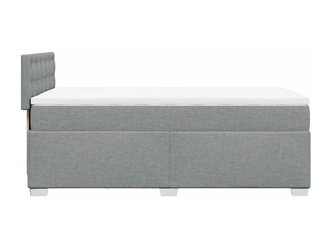 Sommier à lattes de lit avec matelas Gris clair 90x200 cm Tissu