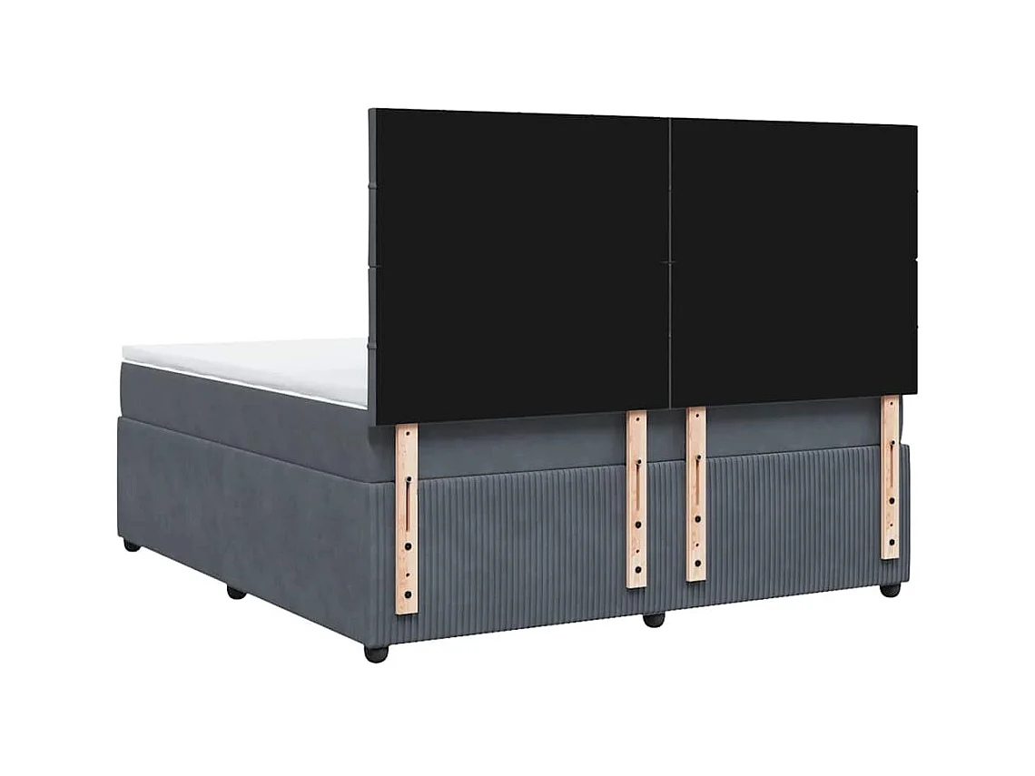 Boxspringbett mit Matratze Dunkelgrau 180x200 cm Samt