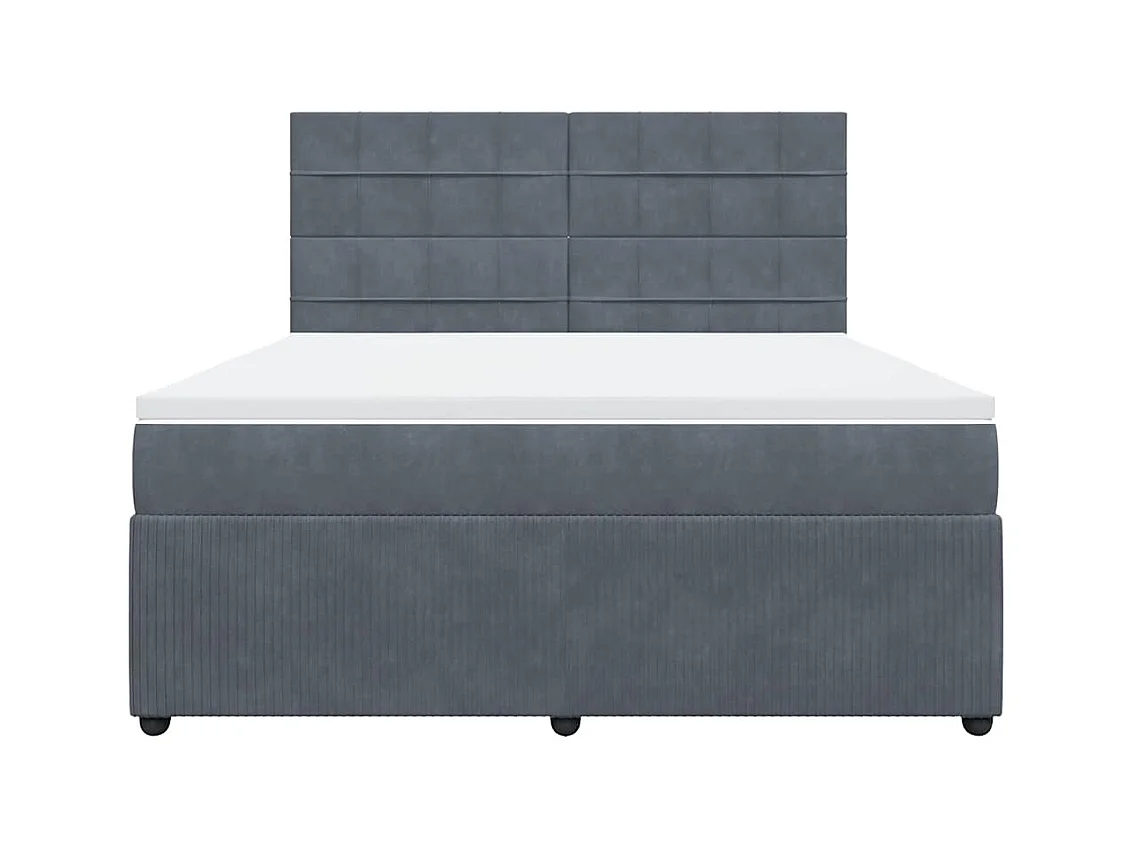 Boxspringbett mit Matratze Dunkelgrau 180x200 cm Samt