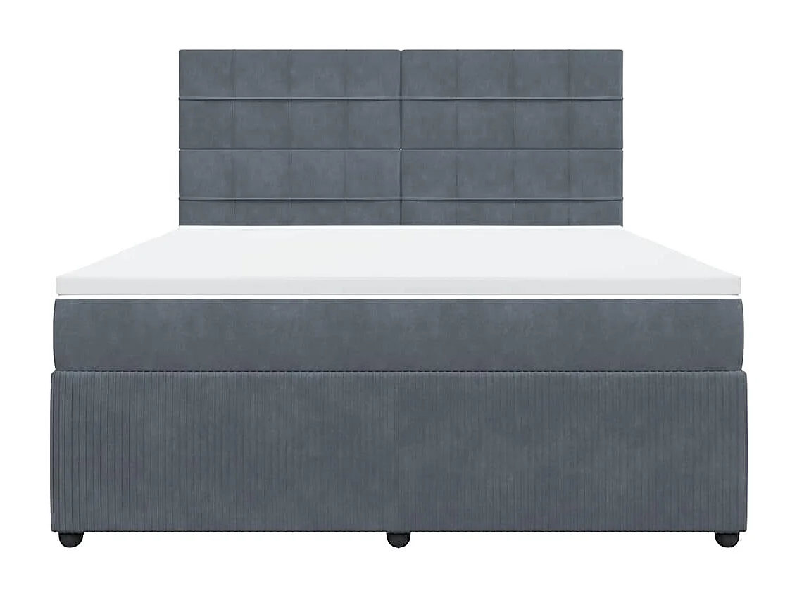 Boxspring met matras fluweel donkergrijs 180x200 cm