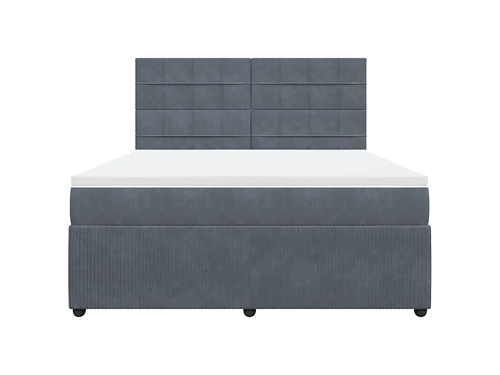Boxspringbett mit Matratze Dunkelgrau 180x200 cm Samt
