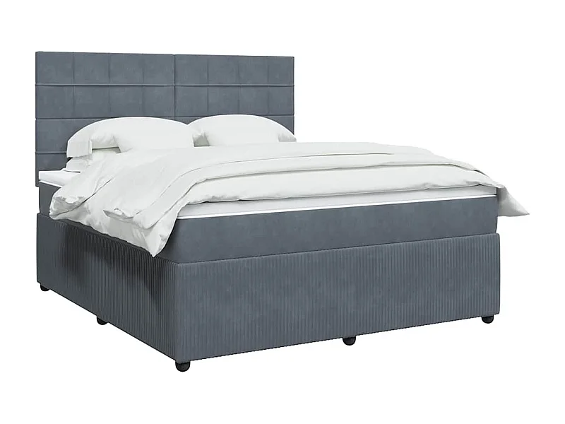 Boxspringbett mit Matratze Dunkelgrau 180x200 cm Samt