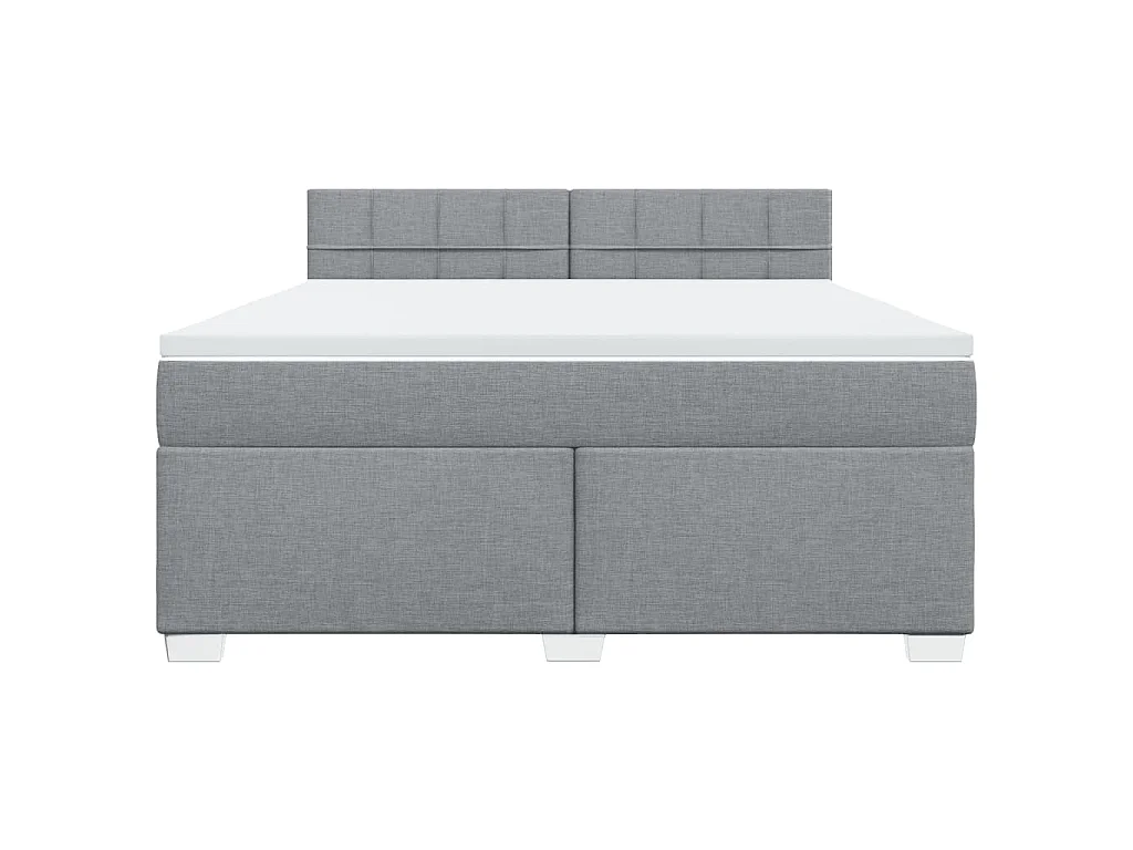Boxspringbett mit Matratze Hellgrau 180x200 cm Stoff