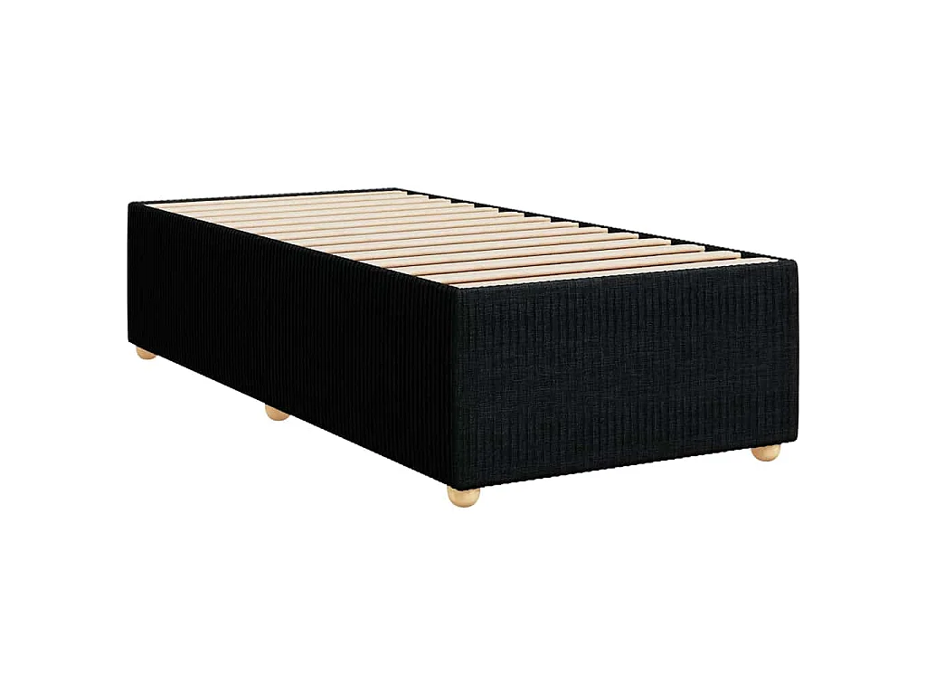 Cama com molas/colchão 90x200 cm tecido preto