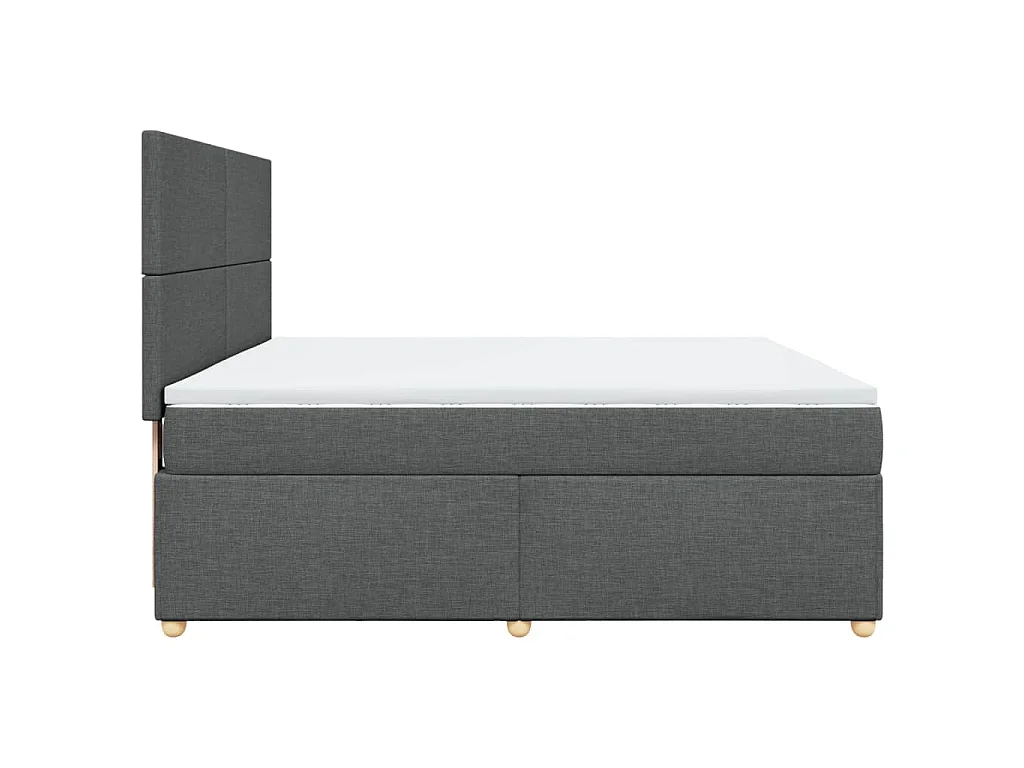 Giroletto a Molle con Materasso Grigio Scuro 180x200 cm Tessuto