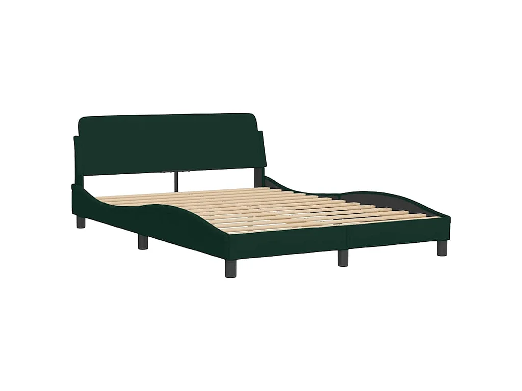 Cama com colchão Dover 140x190 cm veludo verde-escuro