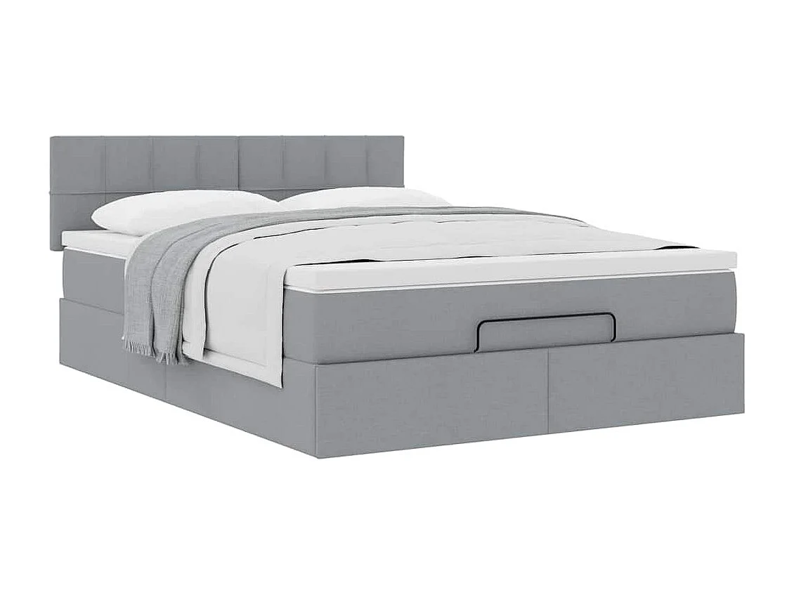 Bed met matras 140x190 cm stof lichtgrijs