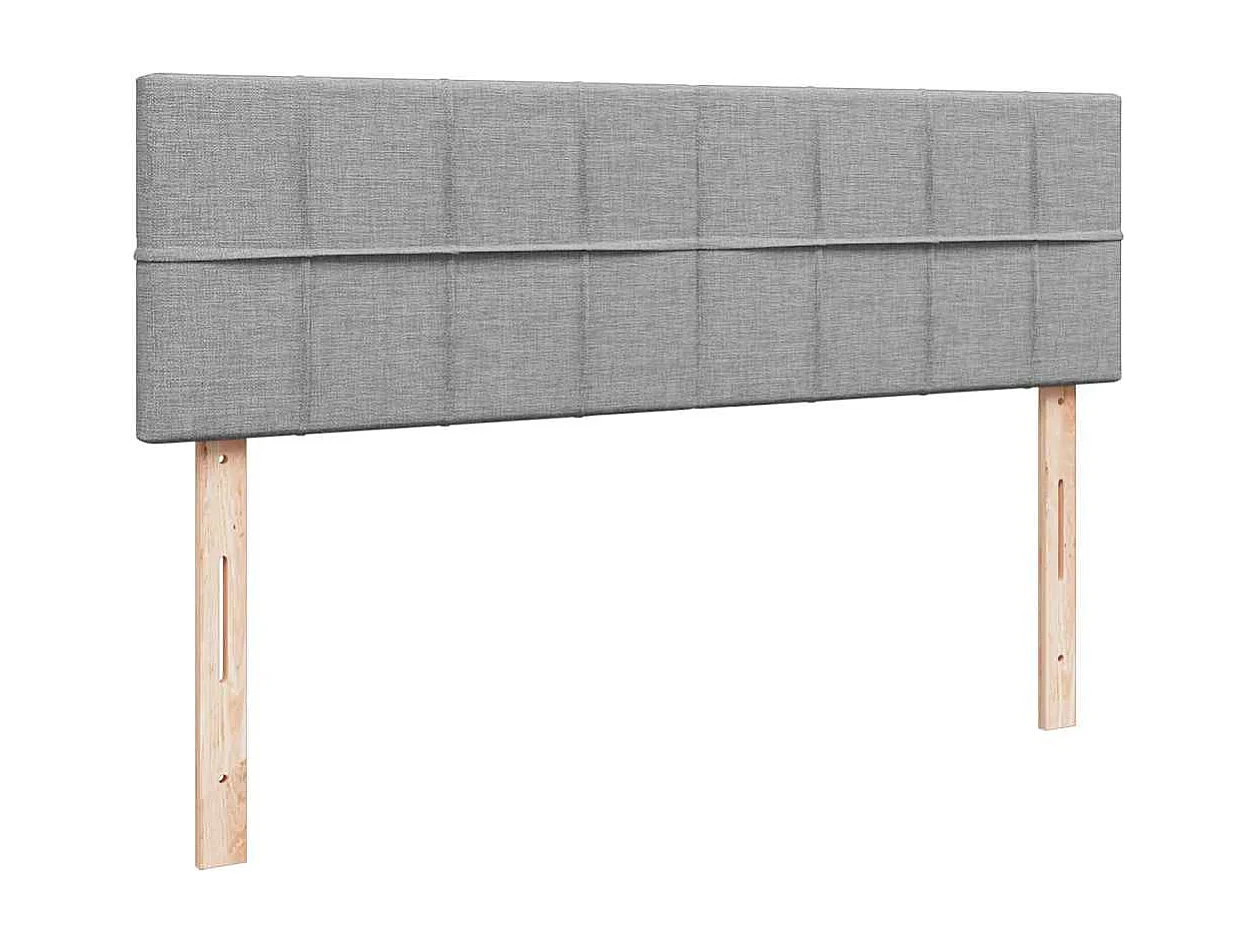 Cama otomana com colchão 140x190 cm tecido cinzento claro