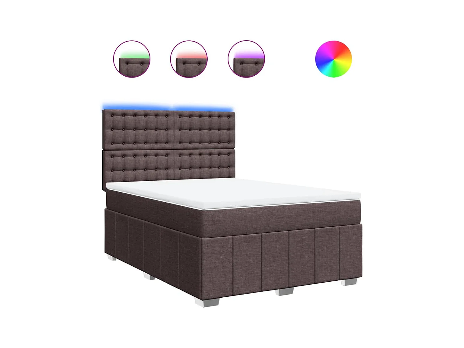 Sommier à lattes de lit avec matelas Marron foncé 140x200 cm