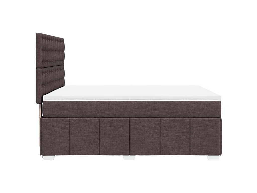 Cama com molas/colchão 140x200 cm tecido castanho-escuro