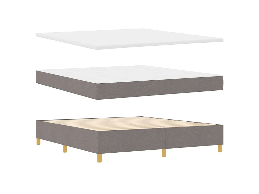 Lit à ressorts avec tête de lit Taupe 180 x 200 cm tissu