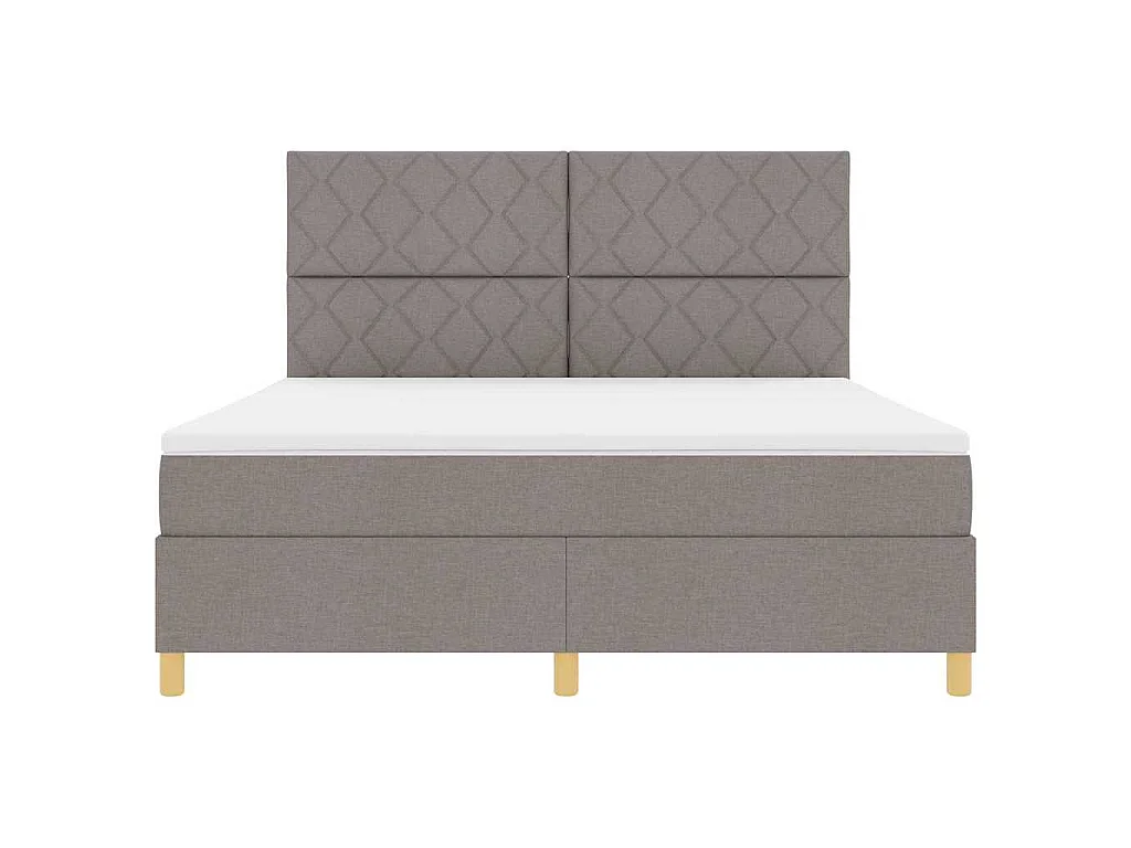 Lit à ressorts avec tête de lit Taupe 180 x 200 cm tissu