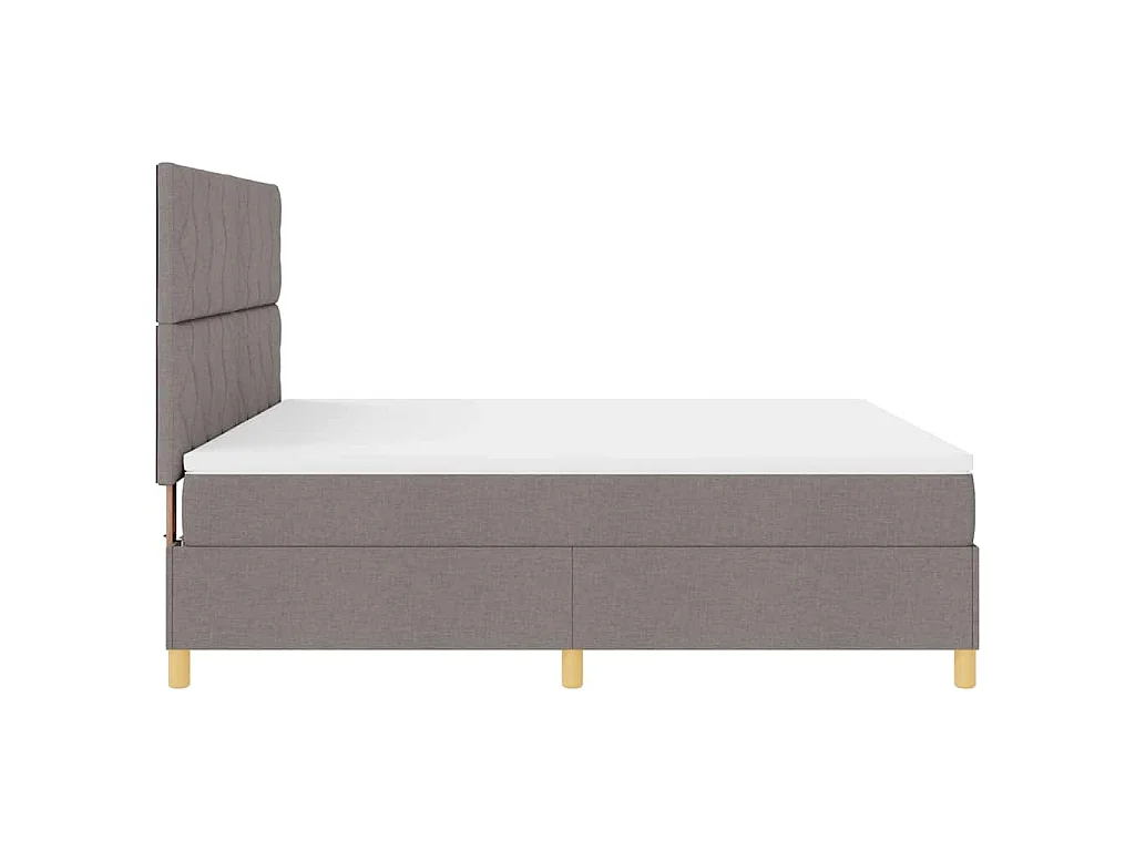 Lit à ressorts avec tête de lit Taupe 180 x 200 cm tissu