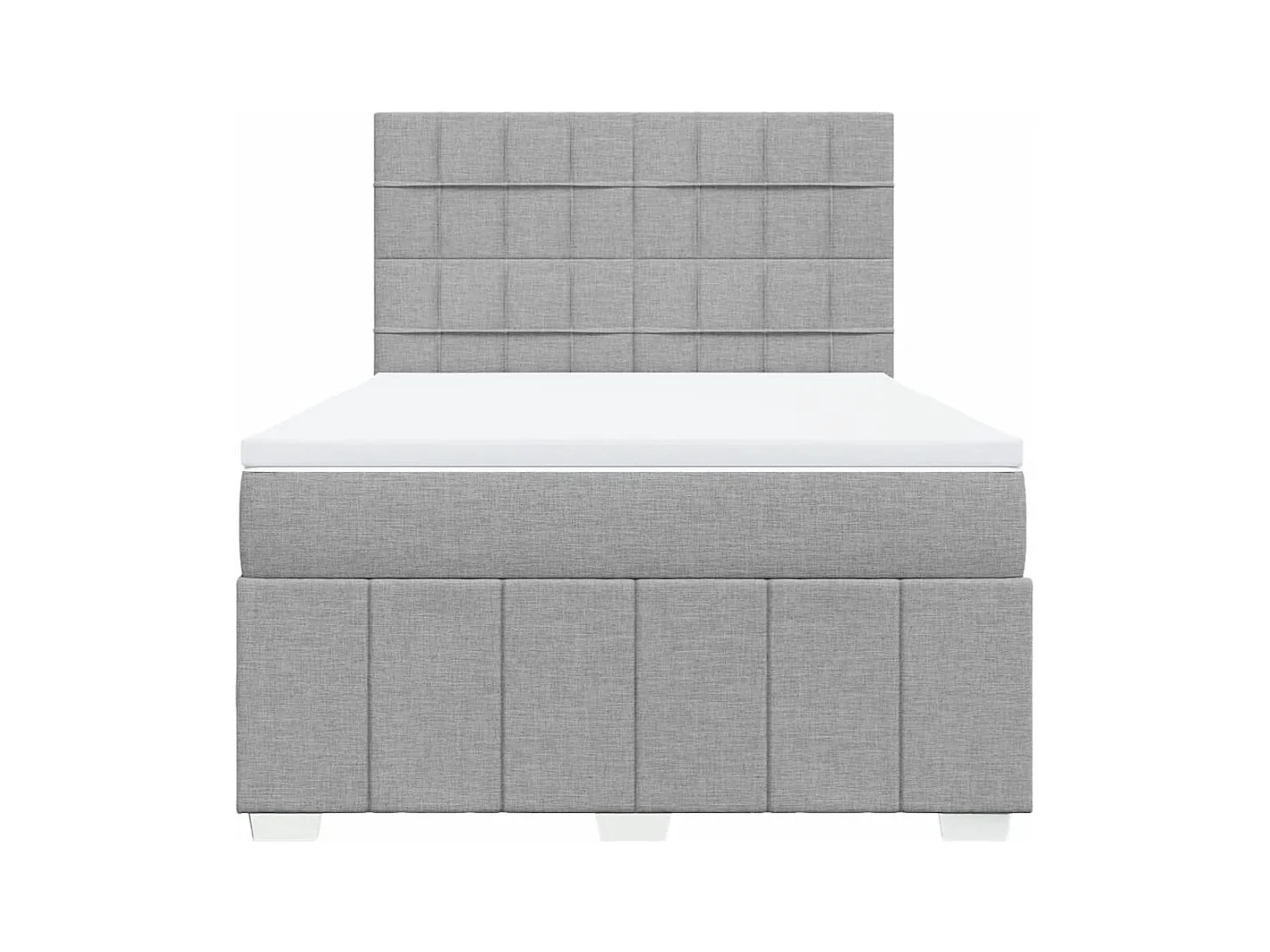 Sommier à lattes de lit avec matelas Gris clair 140x190cm Tissu