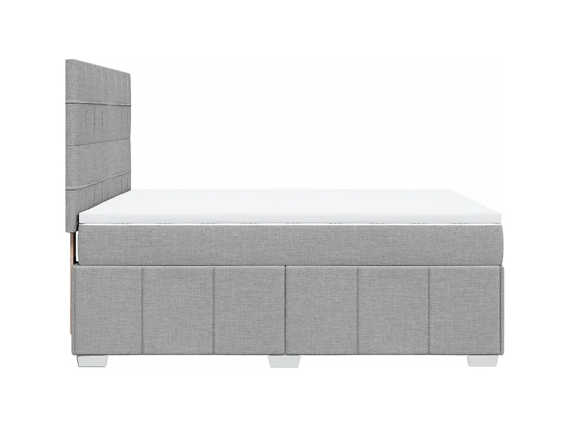 Sommier à lattes de lit avec matelas Gris clair 140x190cm Tissu