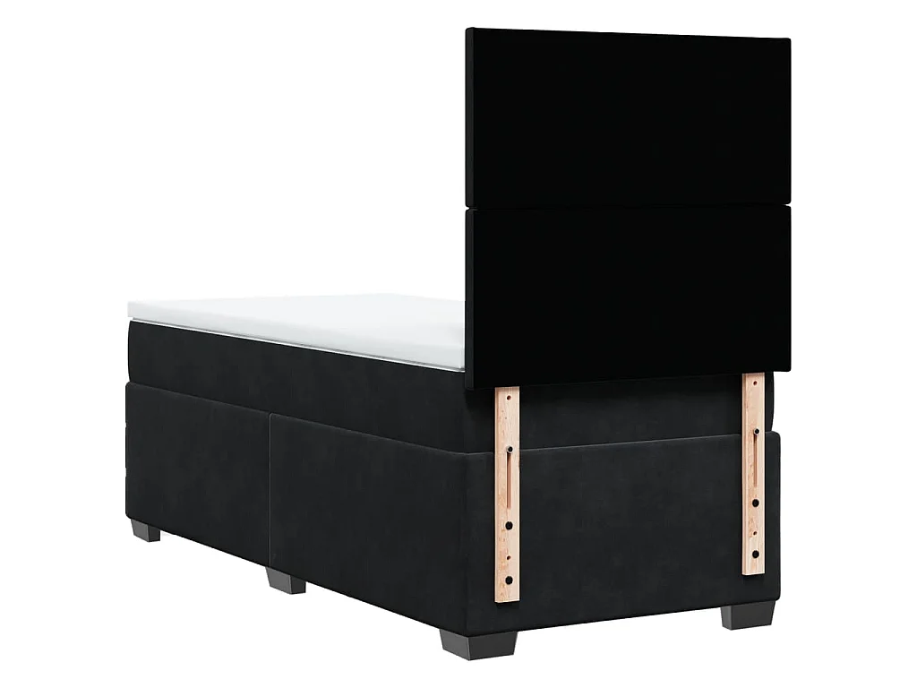 Boxspringbett mit Matratze Schwarz 90x190 cm Samt