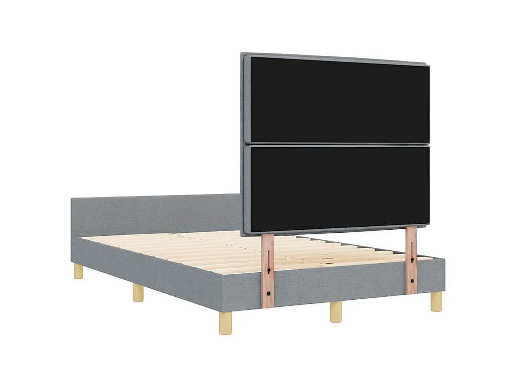 Struttura del letto Grigio chiaro 140 x 200 cm Tessuto