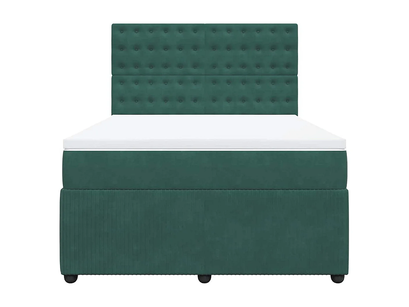 Boxspringbett mit Matratze Dunkelgrün 140x200 cm Samt