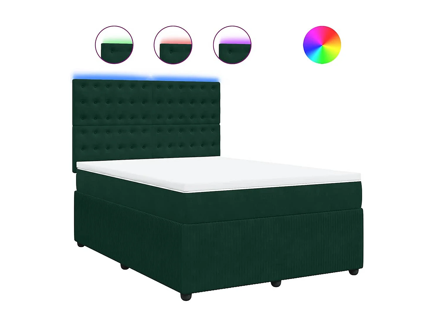 Boxspringbett mit Matratze Dunkelgrün 140x200 cm Samt