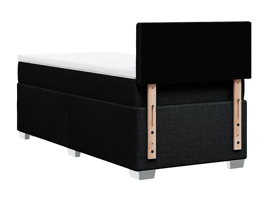 Boxspringbett mit Matratze Schwarz 90x200 cm Stoff