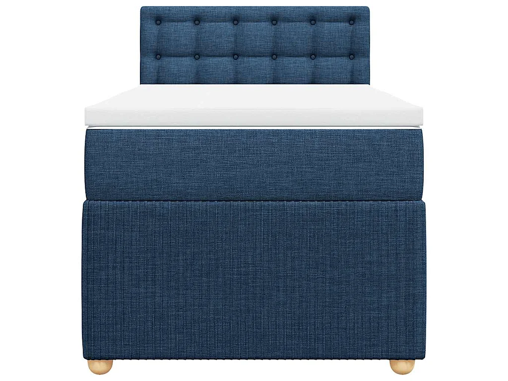 Sommier à lattes de lit avec matelas Bleu 90x190 cm Tissu