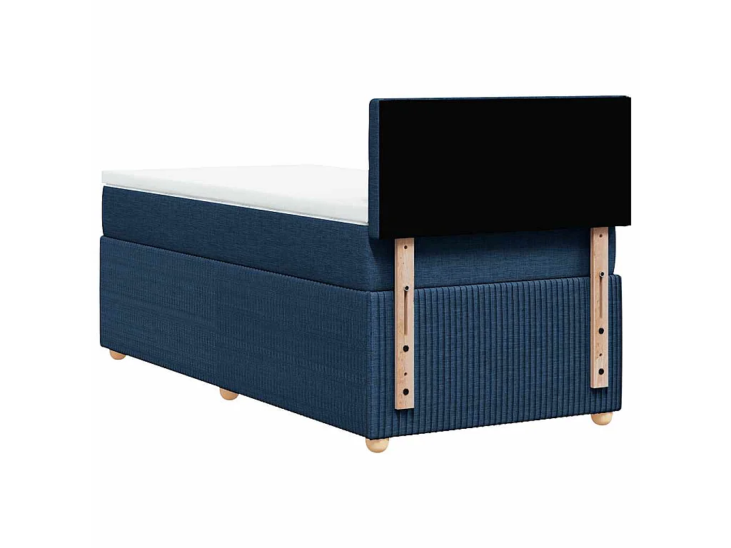 Sommier à lattes de lit avec matelas Bleu 90x190 cm Tissu