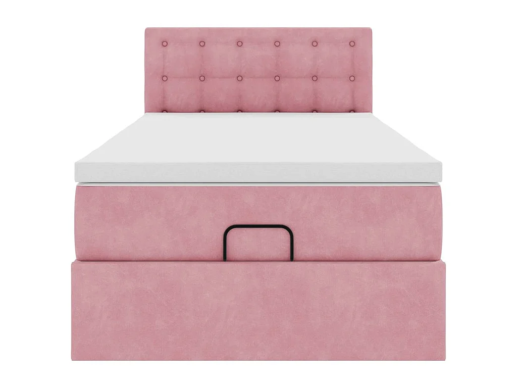 Ottoman-Bett mit Matratze Rosa 90x200 cm Samt